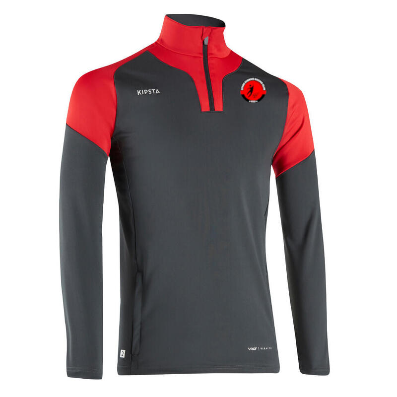 Stade Everois 1/2 zip VIRALTO CLUB gris anthracite et rouge adult