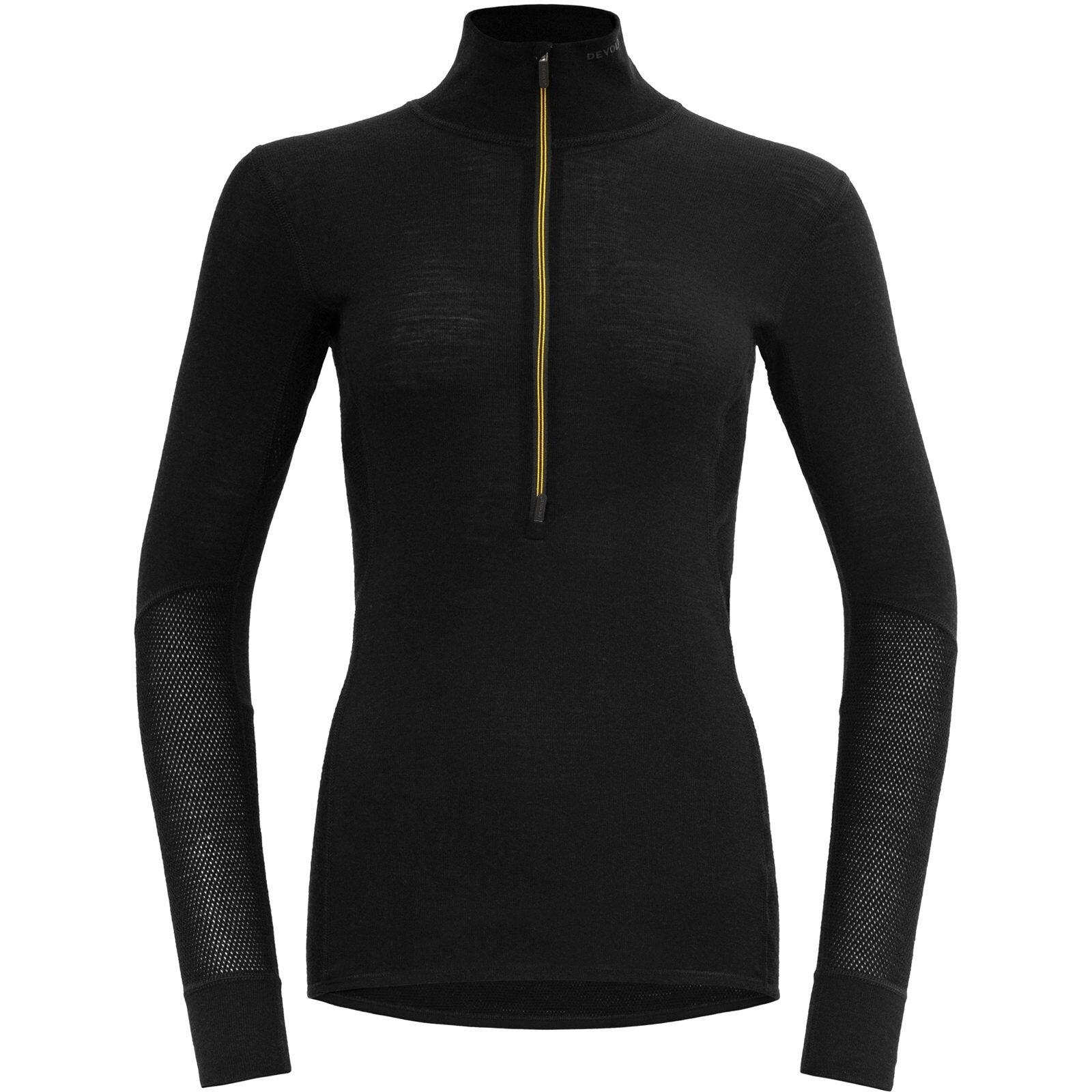 DEVOLD Langarmshirt mit Reißverschluss Wool Mesh 190 Zip Neck Wmn caviar