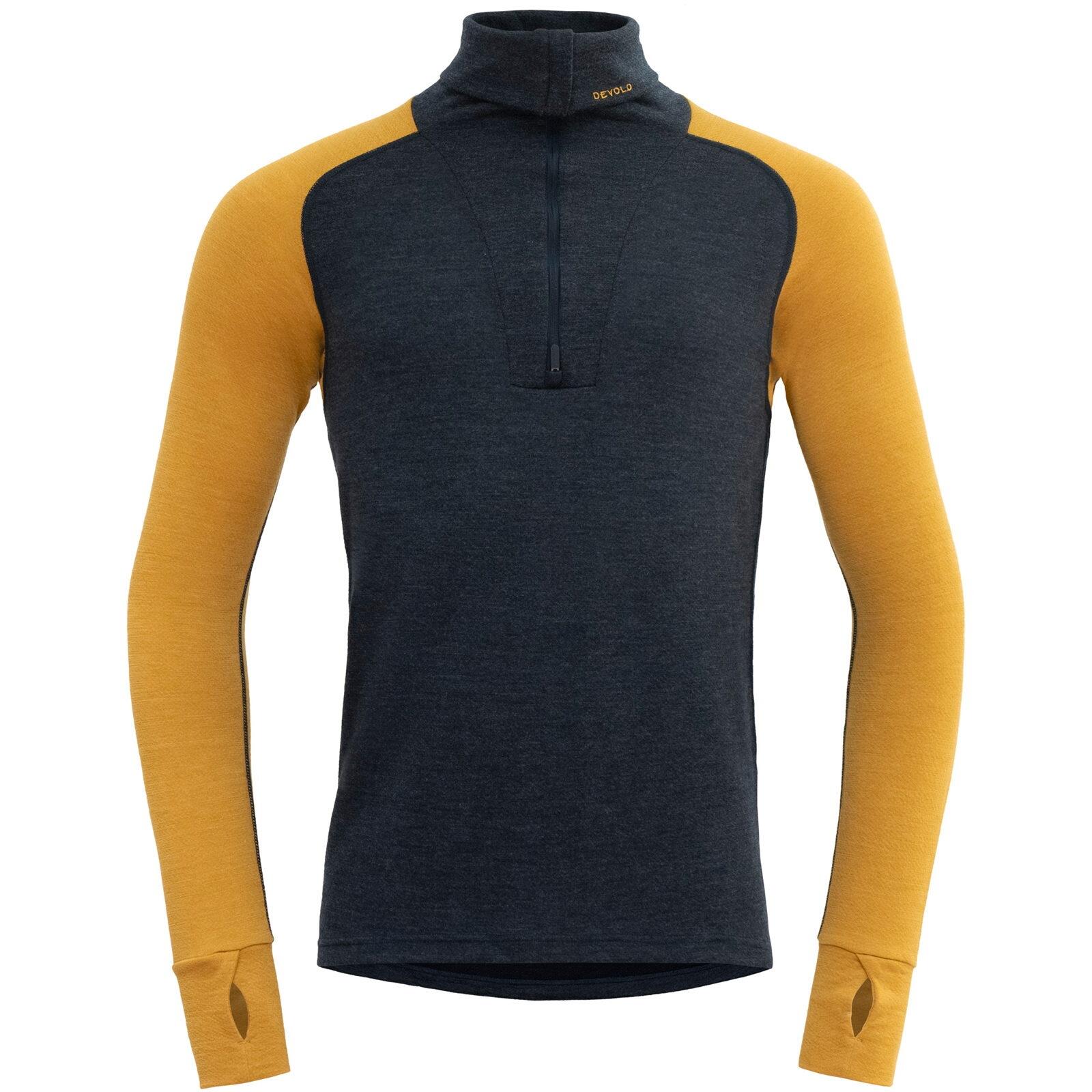DEVOLD Langarm-Baselayer Expedition Merino Silk Zip Man ink-arrowwood