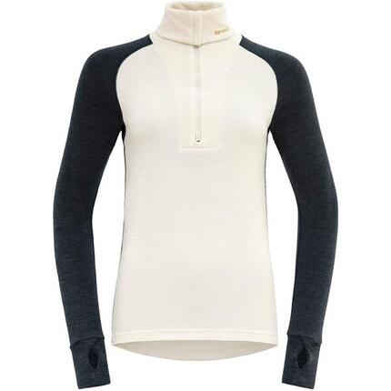 Langarm-Baselayer Expedition Merino Silk Zip Wmn ink-offwhite