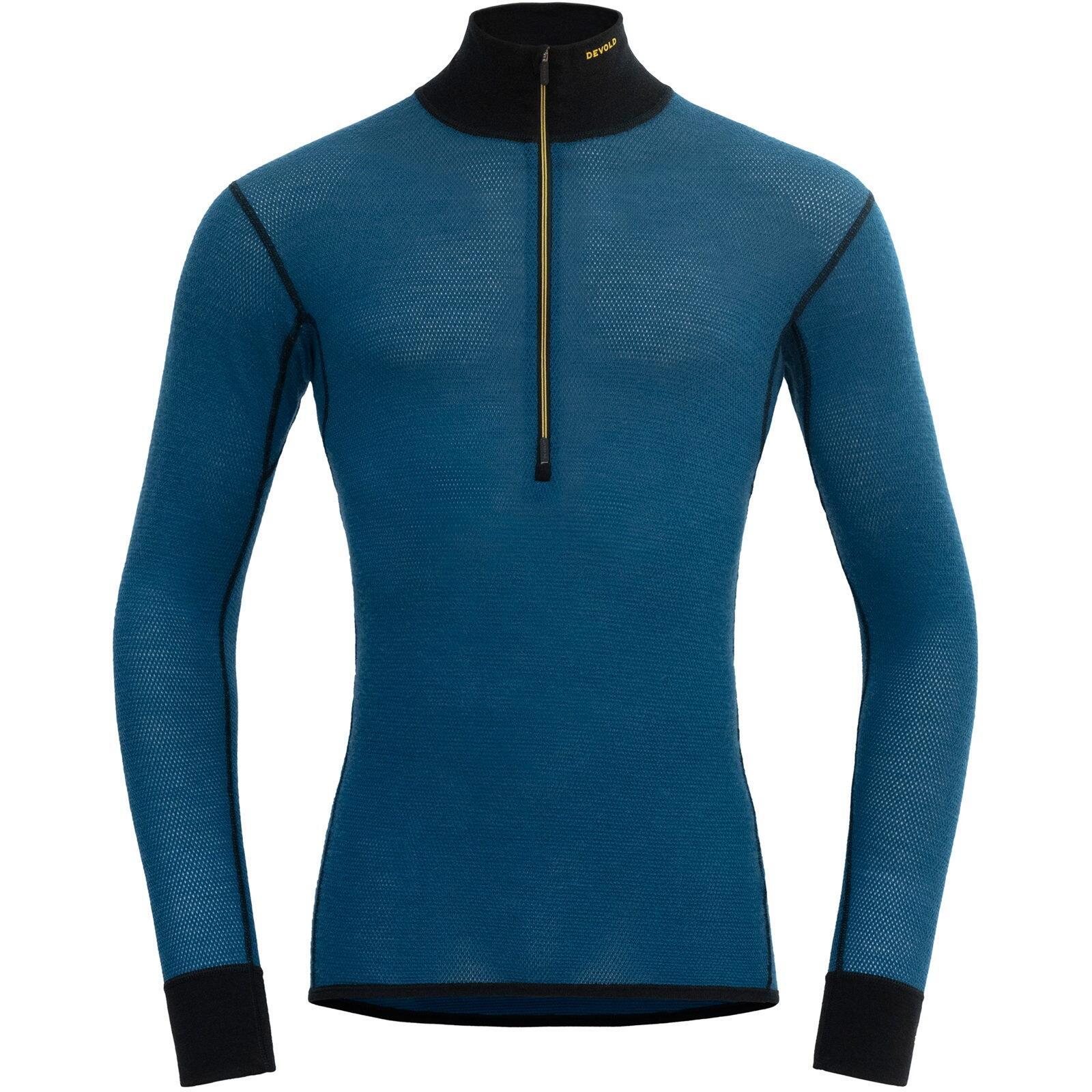 DEVOLD Langarmshirt mit Reißverschluss Wool Mesh 190 Zip Neck Man flood-caviar