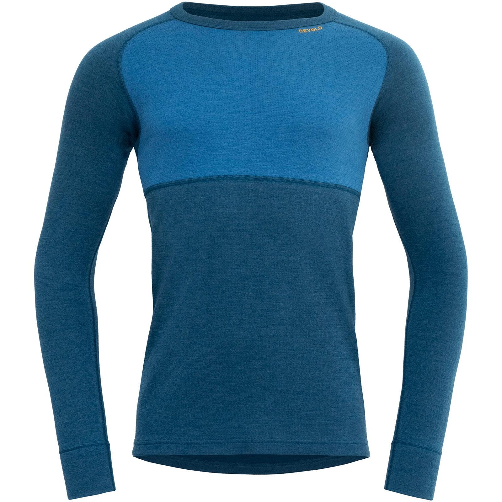 DEVOLD Langarm-Baselayer Expedition Merino Silk Shirt Man flood-blue