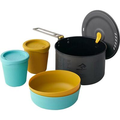 2L Pot + 2 Medium Bowls + 2 Cups Frontier UL One Pot Cook Set blue-yellow