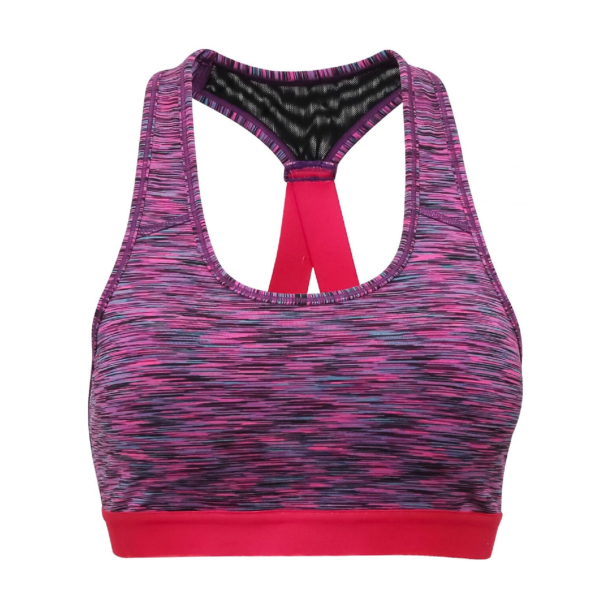 TRIDRI Womens/Ladies Performance Sports Bra (Medium Impact) (Space Pink)