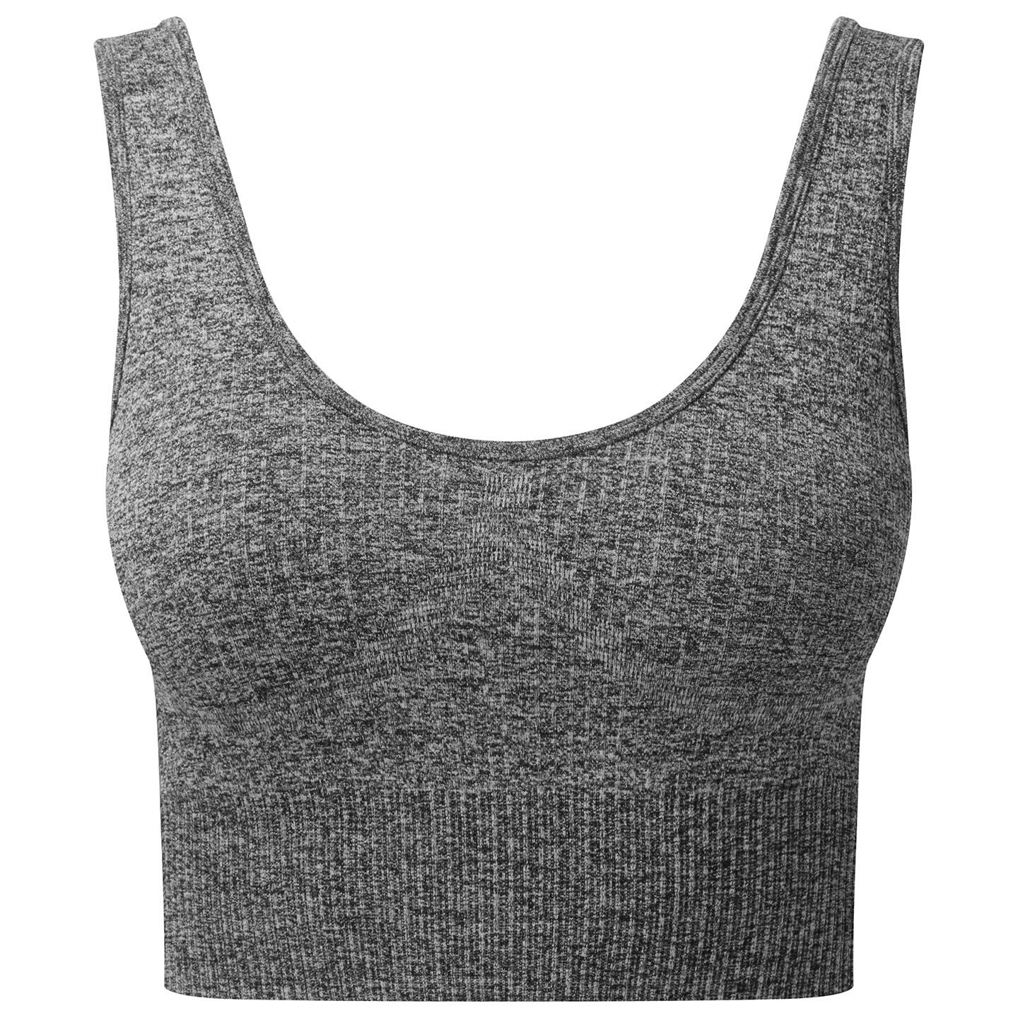 TRIDRI Reggiseno 3D A Costine Senza Cuciture Donna TriDri Multisport Nero Mélange