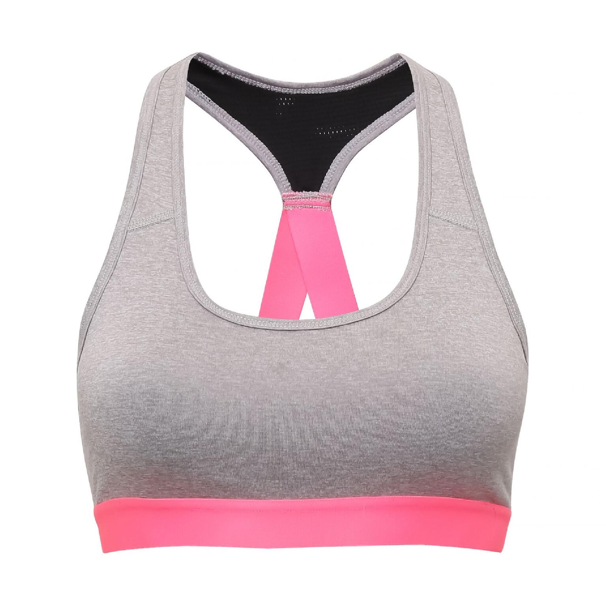 TRIDRI Womens/Ladies Performance Sports Bra (Medium Impact) (Silver Melange)