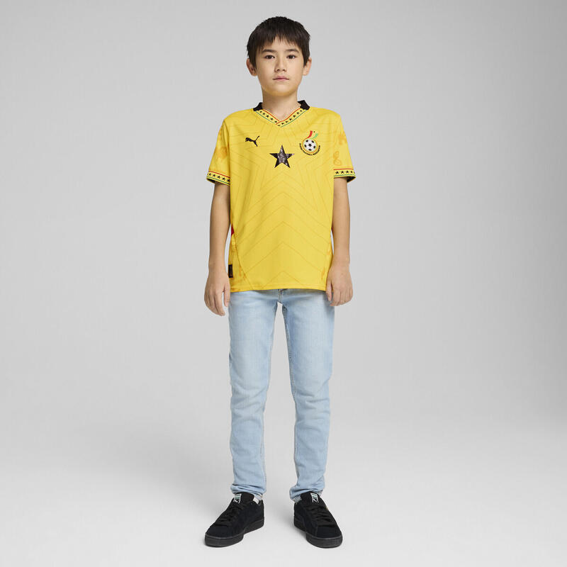 Ghana 2025 Away Jersey Youth PUMA Pelé Yellow Black