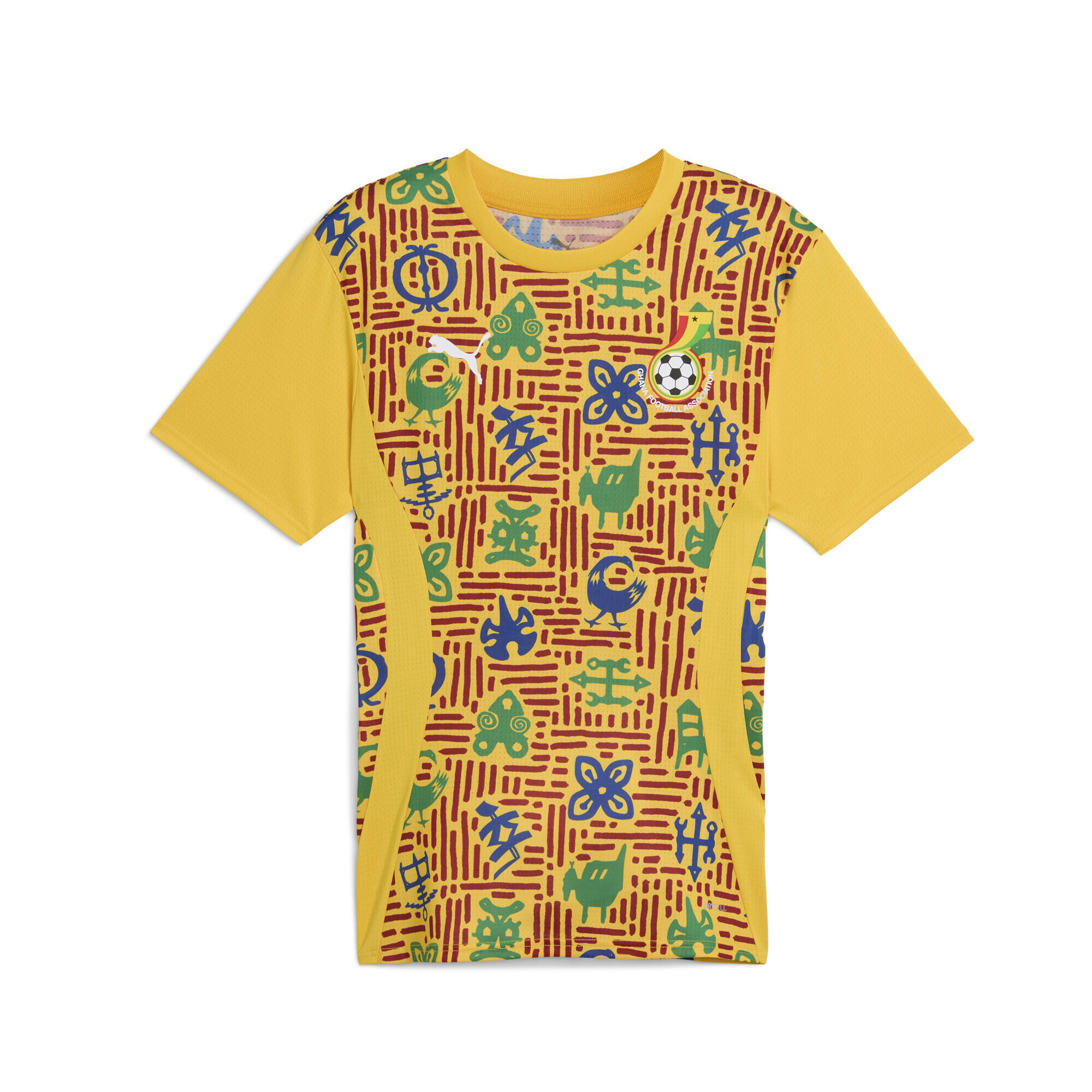 Męska koszulka przedmeczowa Ghana PUMA Yellow Sizzle Intense Red
