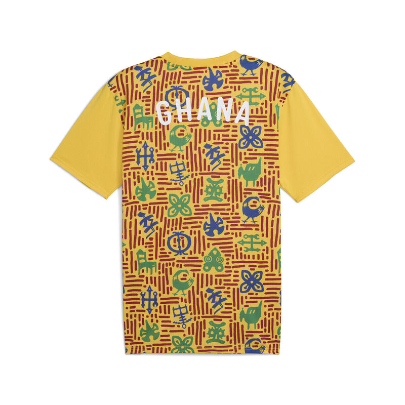 Ghana prematch-shirt voor heren PUMA Yellow Sizzle Intense Red