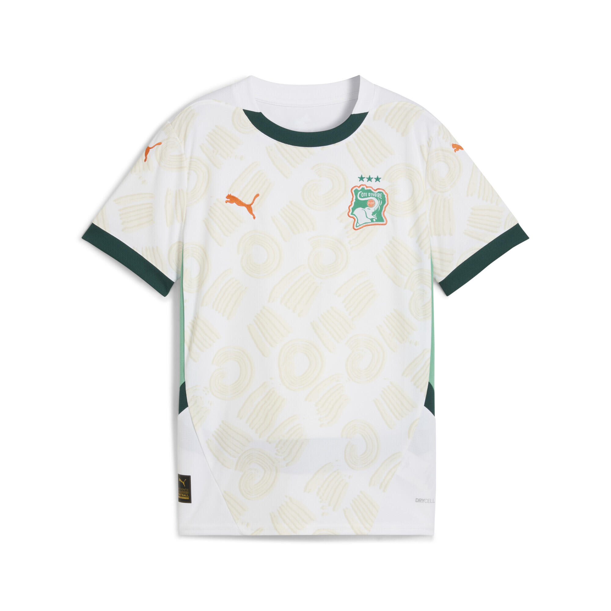 Puma - Maillot Away Côte D'Ivoire 2025 Enfant Et Adolescent Puma - T-shirt Manches Courtes - Blanc|vert - 10 À 12 Ans - Decathlon