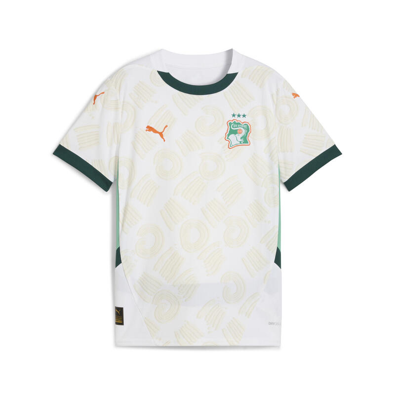 Ivoorkust 2025 uitshirt voor jongeren PUMA White Dark Myrtle Green