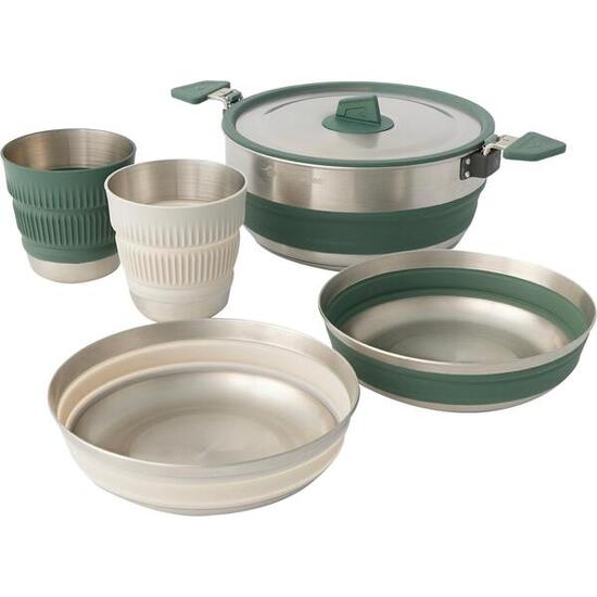 Kochset Detour Stainless Steel One Pot Cook Set 2P 5-teilig green-grey