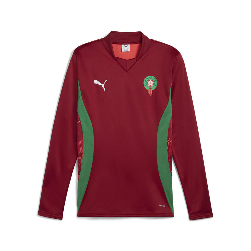 Morocco Pre–match Long Sleeves Top Men PUMA Intense Red Archive Green