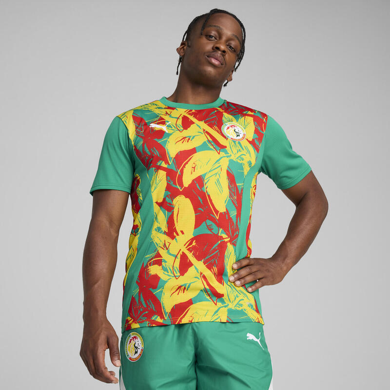 Męska koszulka przedmeczowa Senegal 2025 PUMA Sport Green Faster Yellow Red