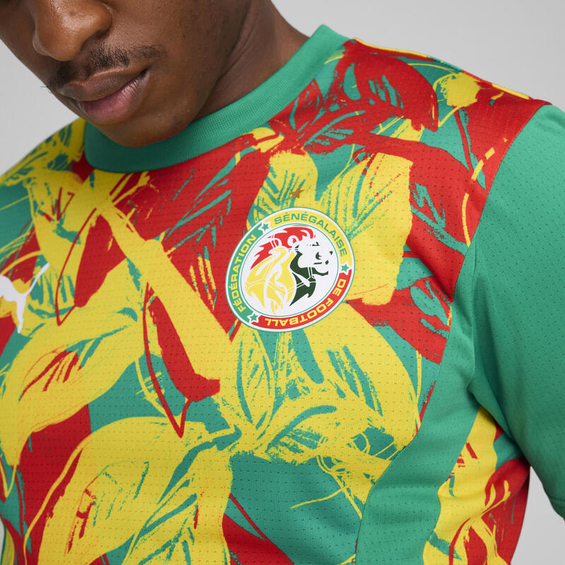 Męska koszulka przedmeczowa Senegal 2025 PUMA Sport Green Faster Yellow Red
