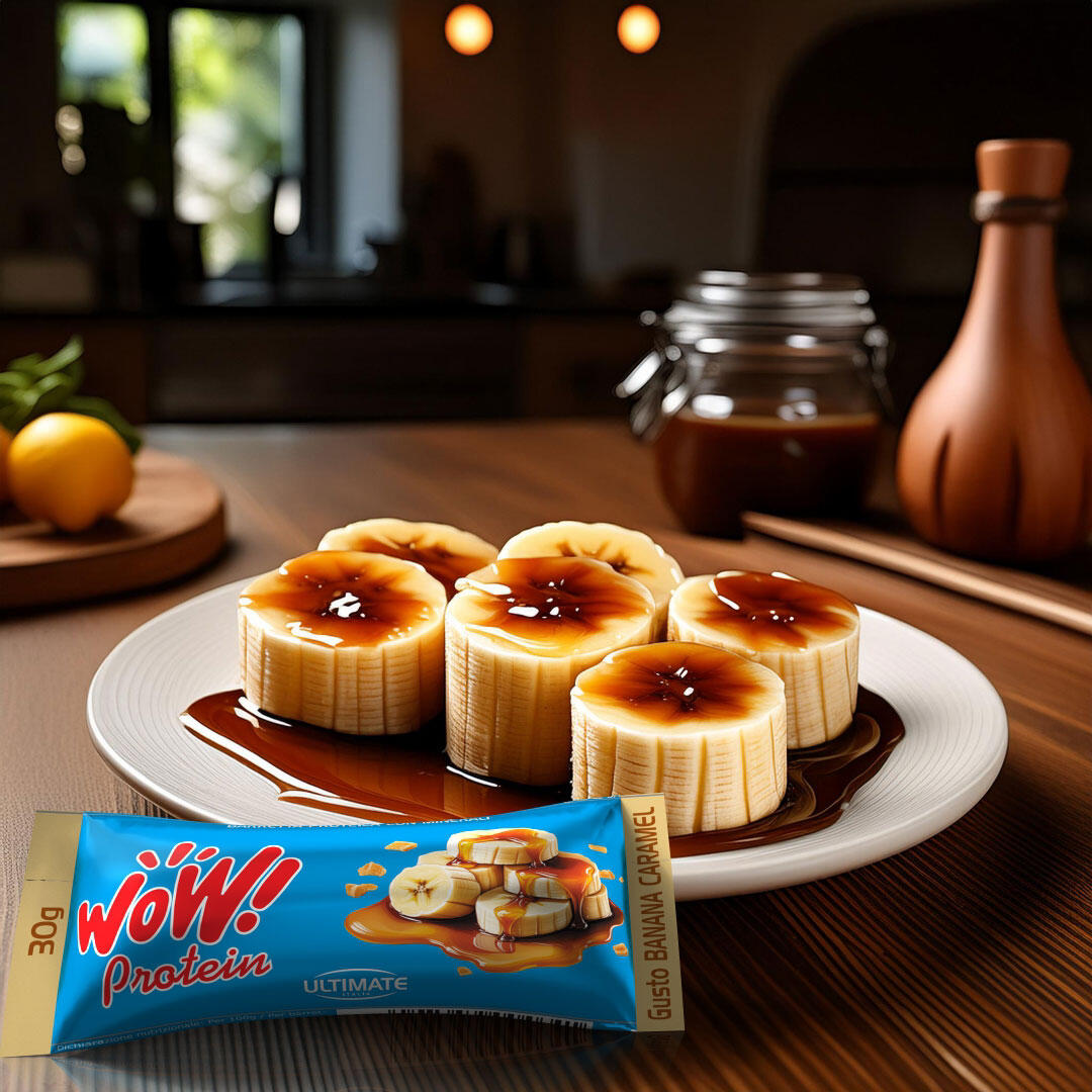 Alimenti addizionato - BARRETTA AL 26% DI PROTEINE - GUSTO BANANA CARAMEL 6/6