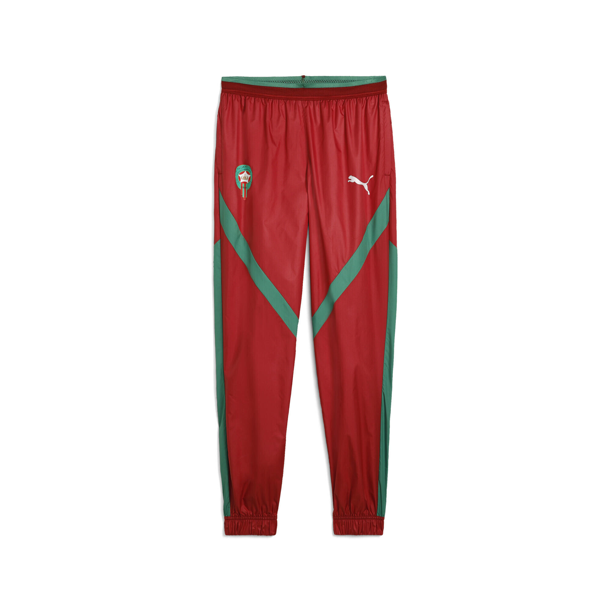 Pantaloni in tessuto pre partita Marocco da uomo PUMA Intense Red Archive Green