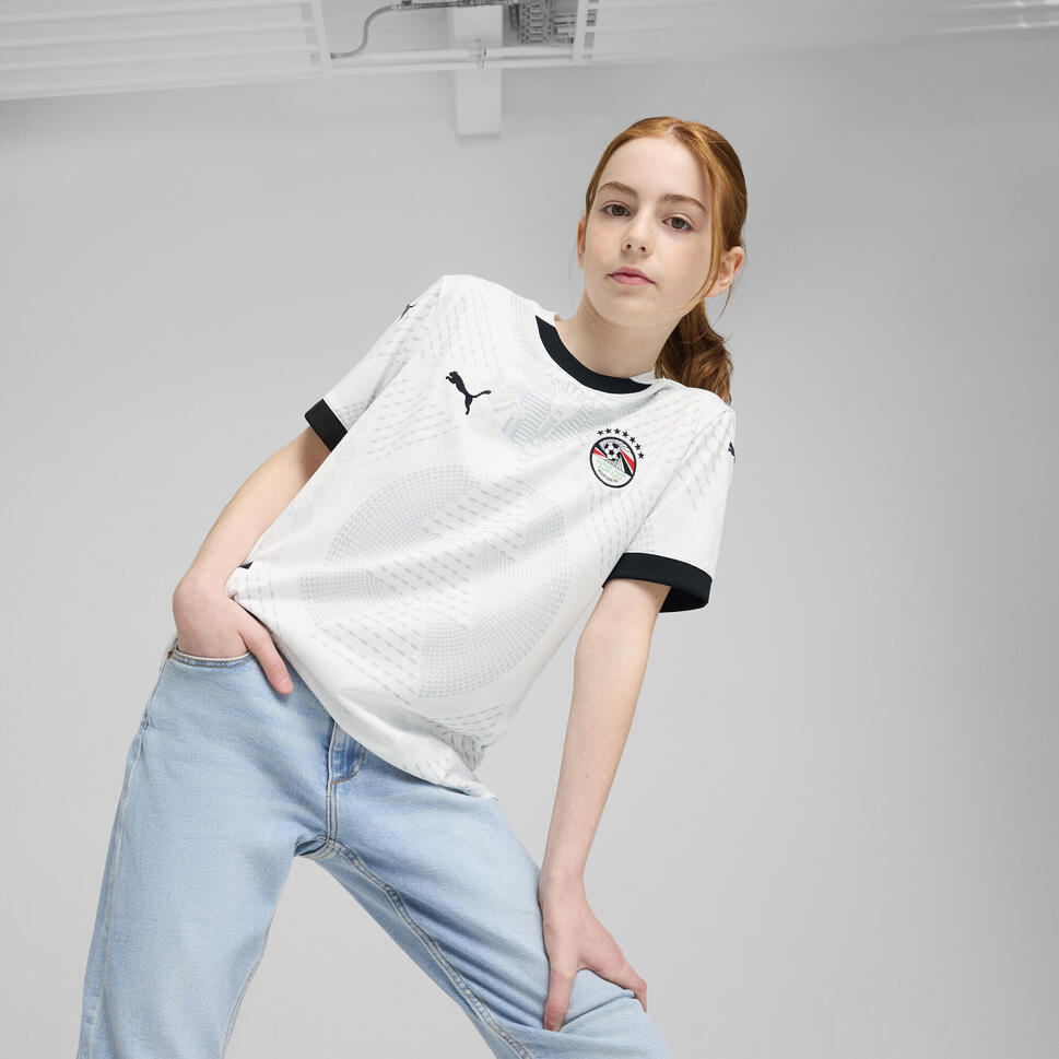 Młodzieżowa koszulka wyjazdowa Egipt 2025 PUMA White Sand Dune Beige