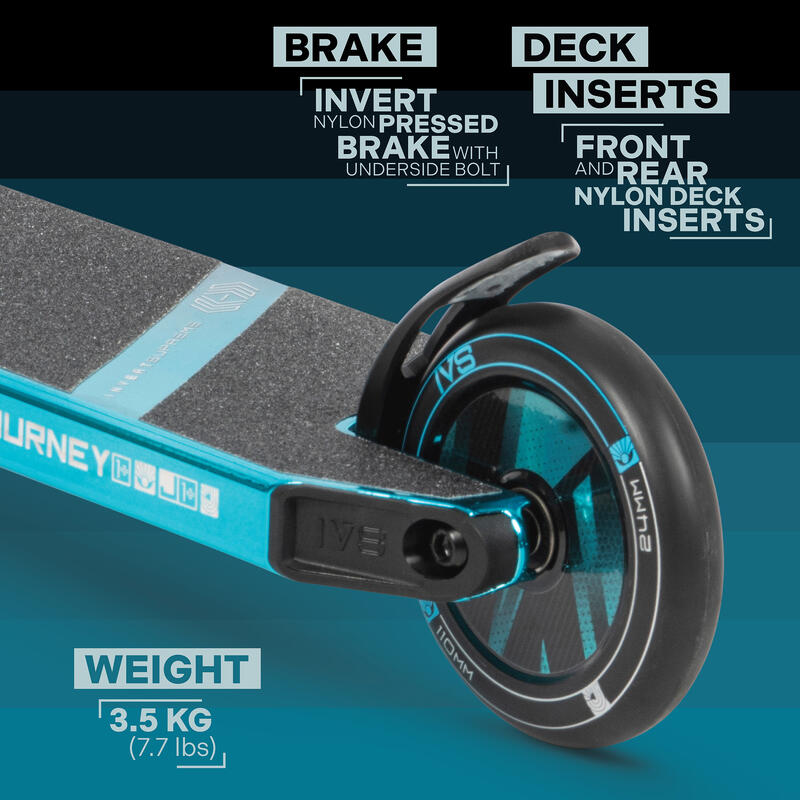 Invert Supreme Journey 1 Trottinette Tri Electro Teal/Silver/Black