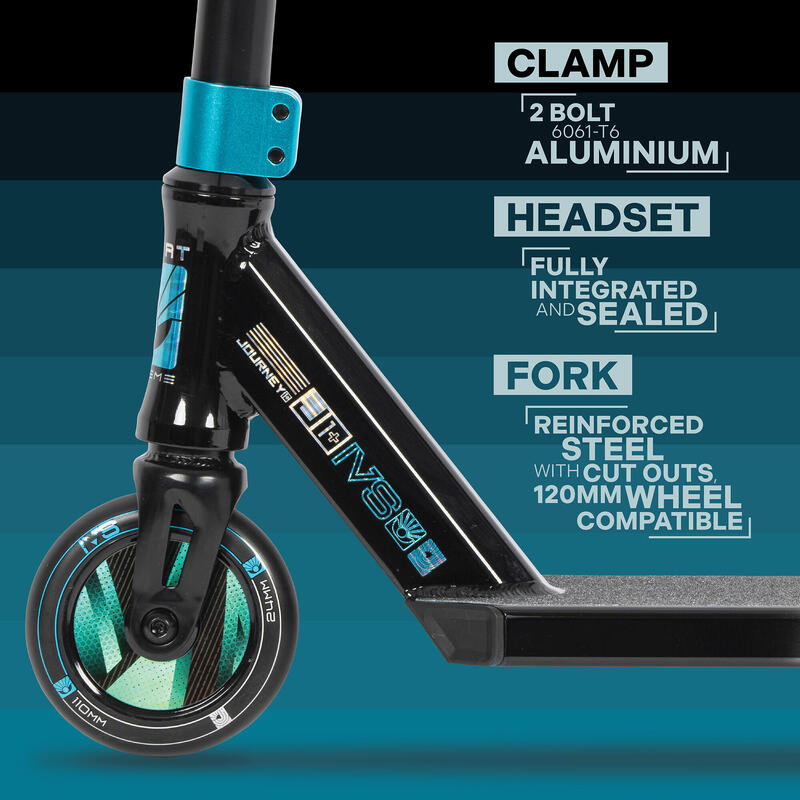 Invert Supreme Journey 1 Trottinette Tri Electro Teal/Silver/Black