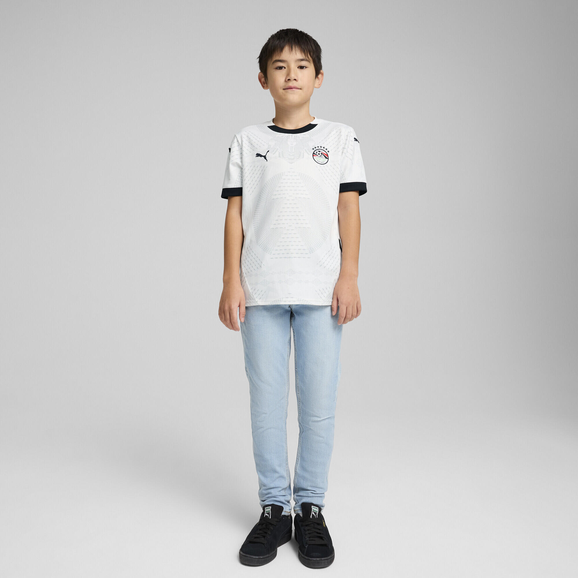 Maglia gara Away Egitto 2025 per ragazzi PUMA White Sand Dune Beige 6/7