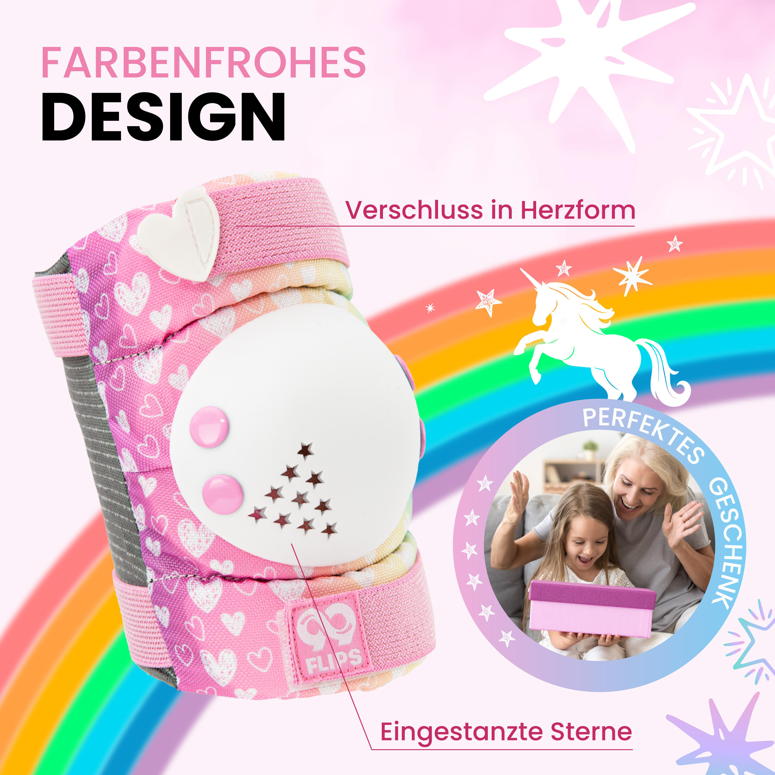 Protektoren Schoner Set Kinder 3-12 mit GS - Knieschoner Skaten Inliner Schützer 5/7