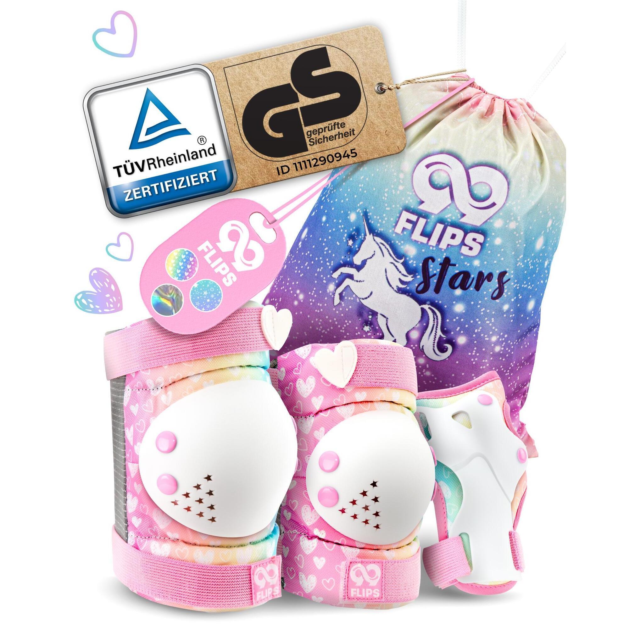 99flips - Protection Roller Enfant Fille - 6pcs Skate Set - Avec Sac De Transport Licorne - Set De Protection - Rose - S/m - Decathlon