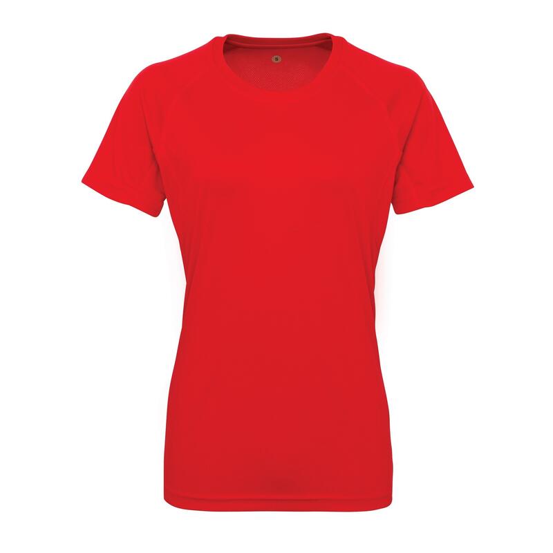 Tri Dri TShirt mit Rundhalsausschnitt, kurzärmlig Damen Feuerrot