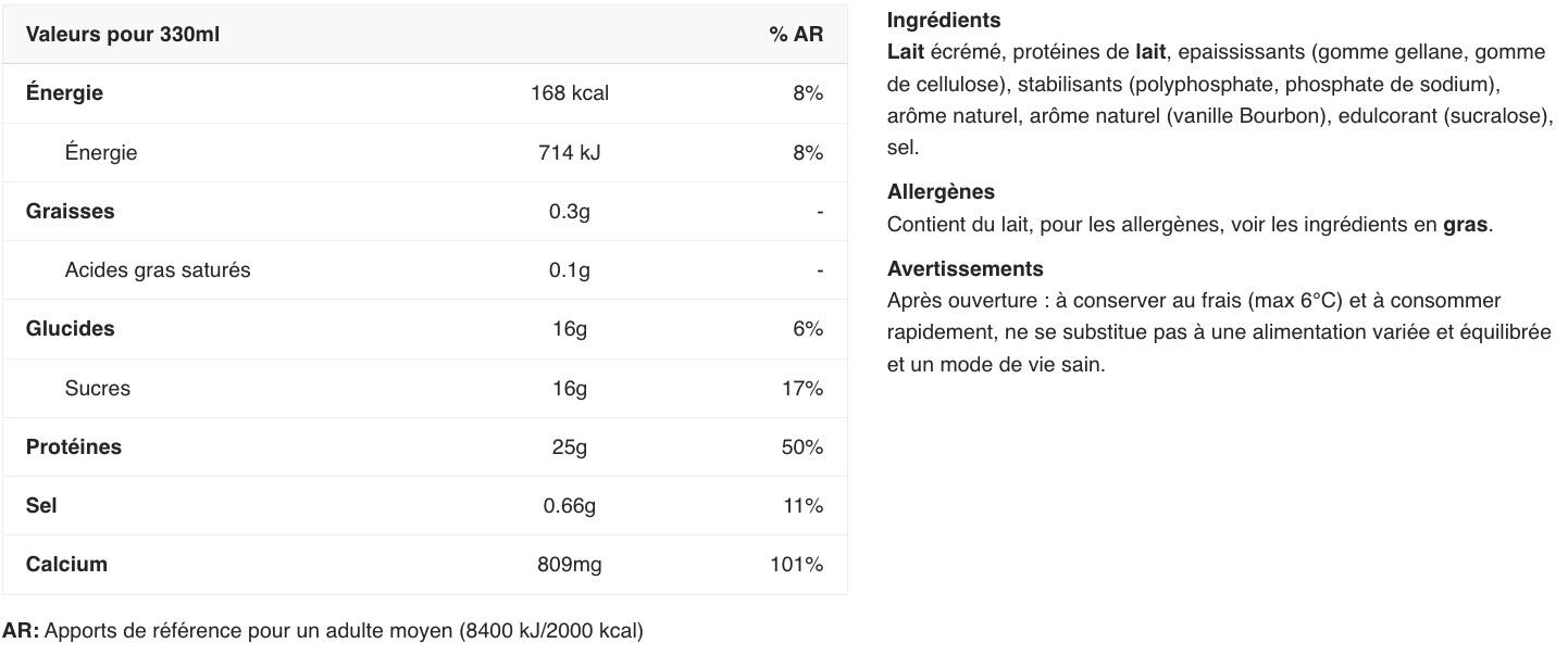 Boissons protéinées - HiPro - Vanille Pack de 8 2/2