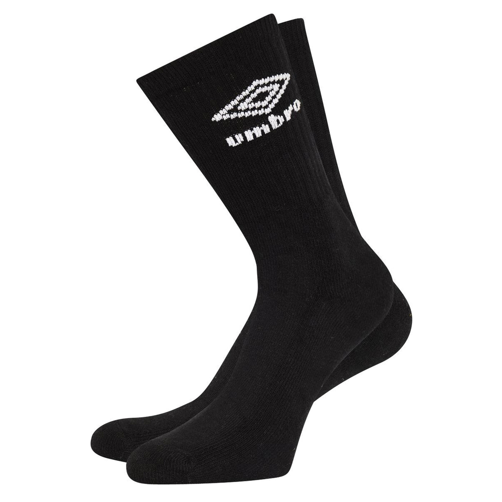 Childrens/Kids Logo Sports Socks (Pack of 3) (Black/White) 1/2