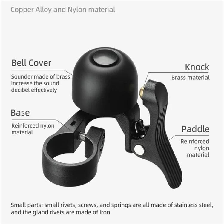 Clopoțel biciclete sunet clar design ergonomic Droit negru
