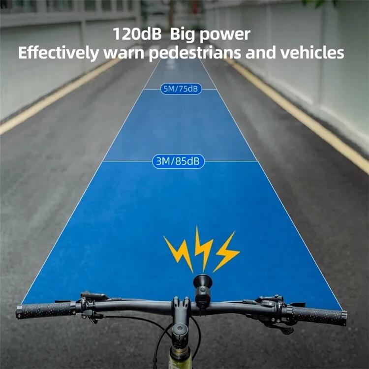Klaxon de vélo électrique ABS + PC  à décibel élevé - Noir