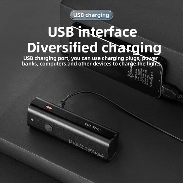 Lanterna frontal para bicicleta LED ultra brilhante com recarga USB 5/7