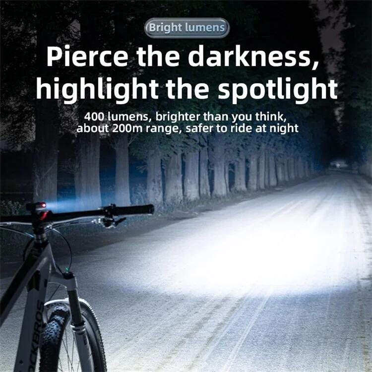 Lanterna frontal para bicicleta LED ultra brilhante com recarga USB 4/7