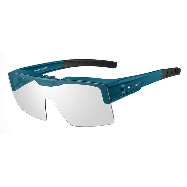 West Biking - Lunettes De Soleil Verres Clairs Anti-vent Pour Homme Et Femme - Lunettes De Soleil - Bleu - No Size - Decathlon
