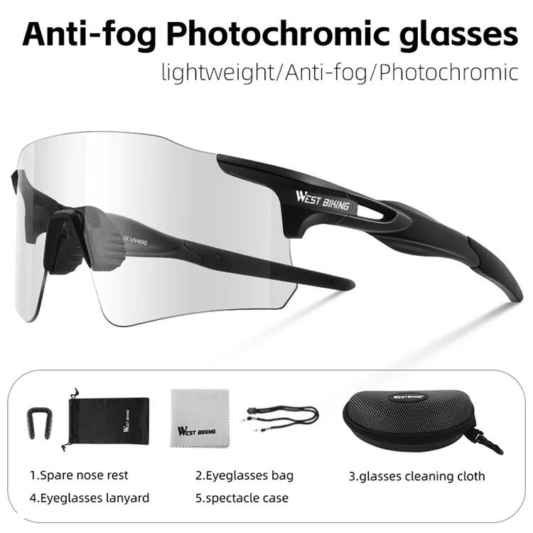 Occhiali da sole sportivi fotocromatici anti-fog e anti-vento 7/7