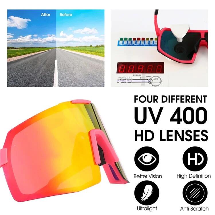Myiaur Lot 2 Lunettes Vélo Polarisées UV400 - Verres HD Anti-éblouissement, Unisexe, Pour Cyclisme Et Running