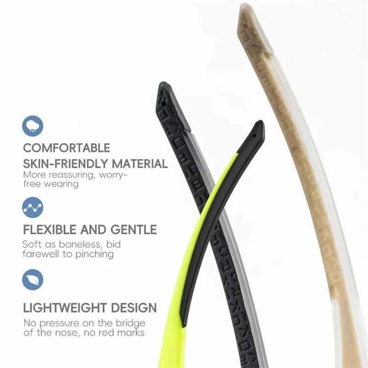 Leichte Fahrradbrille – Transparentes Grau + Eisblaue HD-Linse 5/7