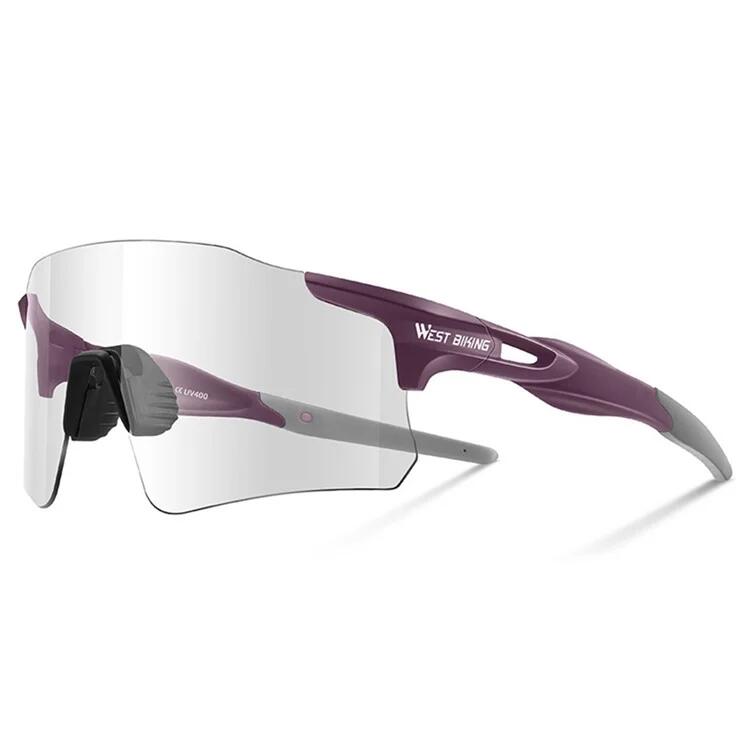 WEST BIKING Gafas de ciclismo fotocromáticas ligeras de policarbonato