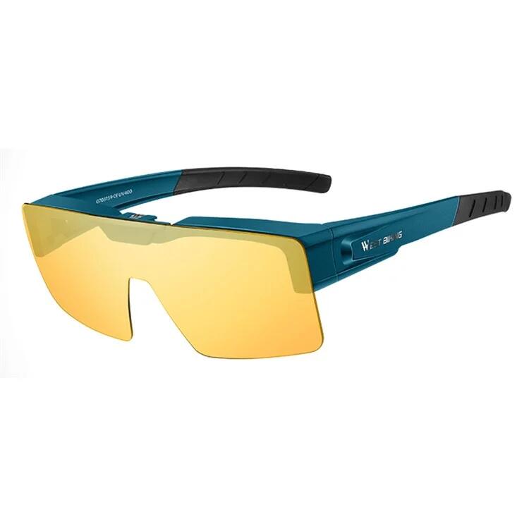 West Biking - Lunettes De Soleil De Sport Anti-vent Avec Verres Polarisants - Lunettes De Soleil - Bleu - No Size - Decathlon