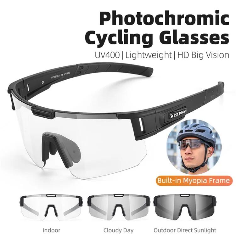Sportowe okulary przeciwsłoneczne fotochromowe wiatroszczelne 2/7