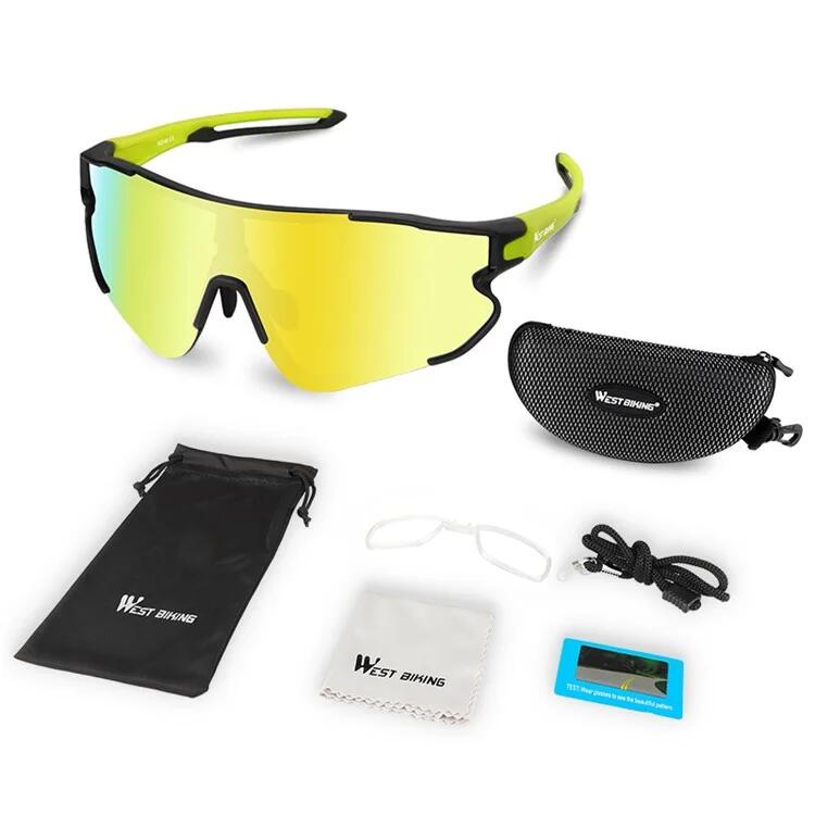WEST BIKING Óculos de sol desportivos polarizados com proteção UV400