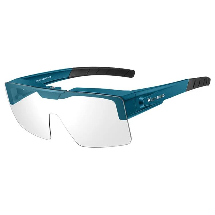 West Biking - Lunettes De Vélo Photochromiques Transparentes - Lunettes De Soleil - Bleu - No Size - Decathlon