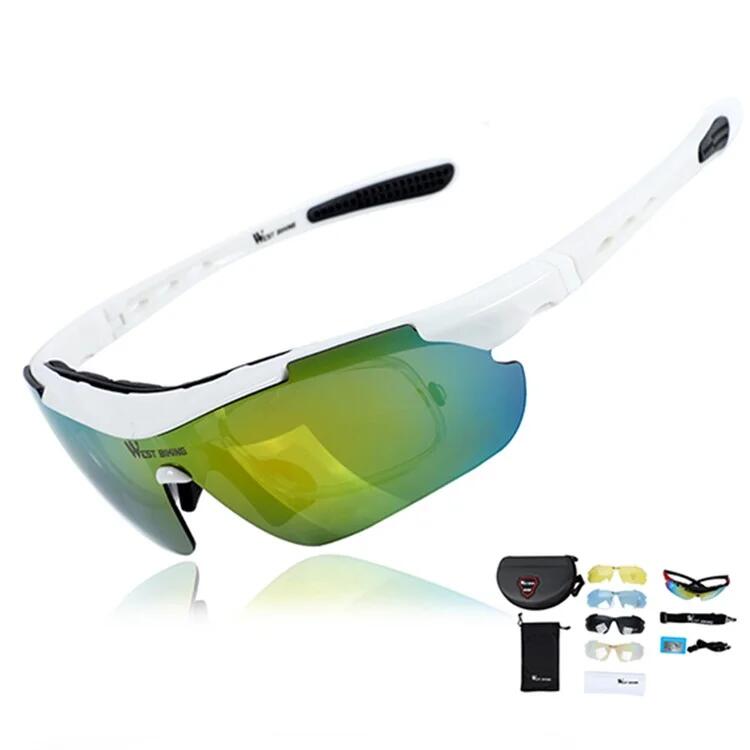 West Biking - Lunettes  De Vélo Avec Verres Miroir Multi-couches - Lunettes De Soleil - Blanc - No Size - Decathlon