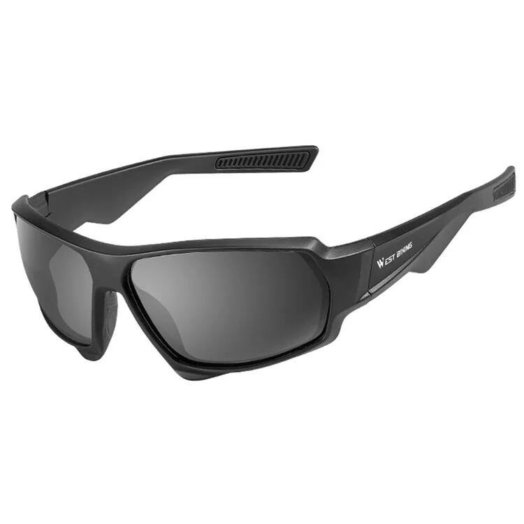 WEST BIKING Óculos de sol polarizados com proteção UV e proteção contra o vento