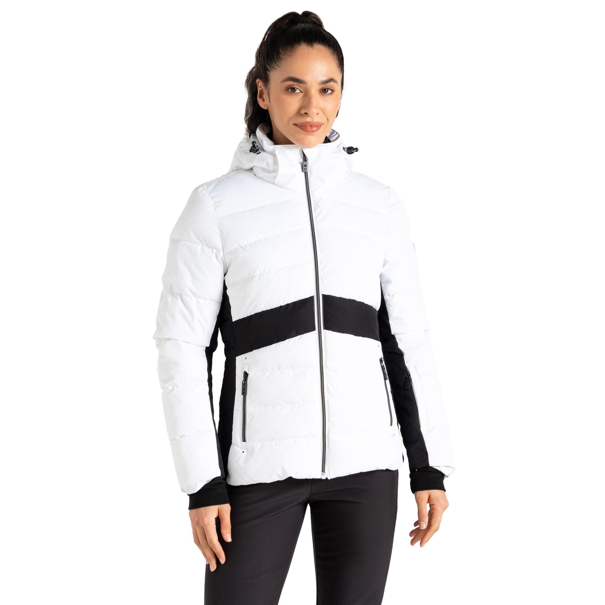 Blouson De Ski GLACIAL Femme (Blanc / Noir) 4/5