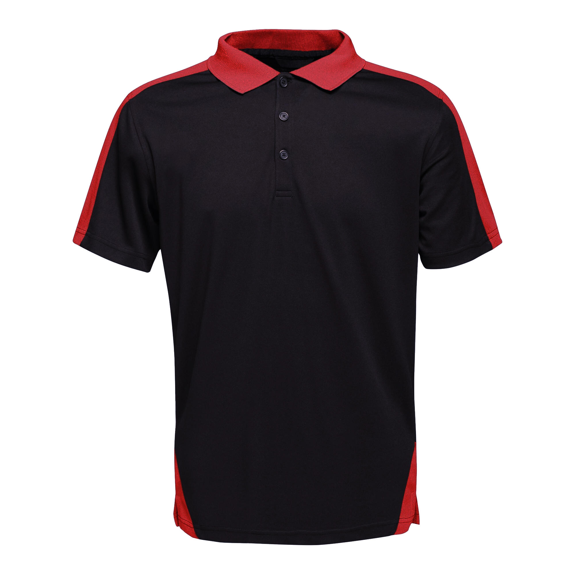 REGATTA Contrast Coolweave Pique Polo Shirt (Black/Classic Red)