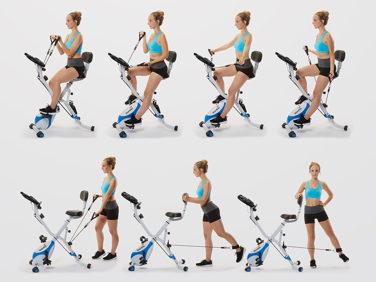 Vélo d'appartement Foldaway X-3000 - Pliable - Sangles musculation - connecté 6/8