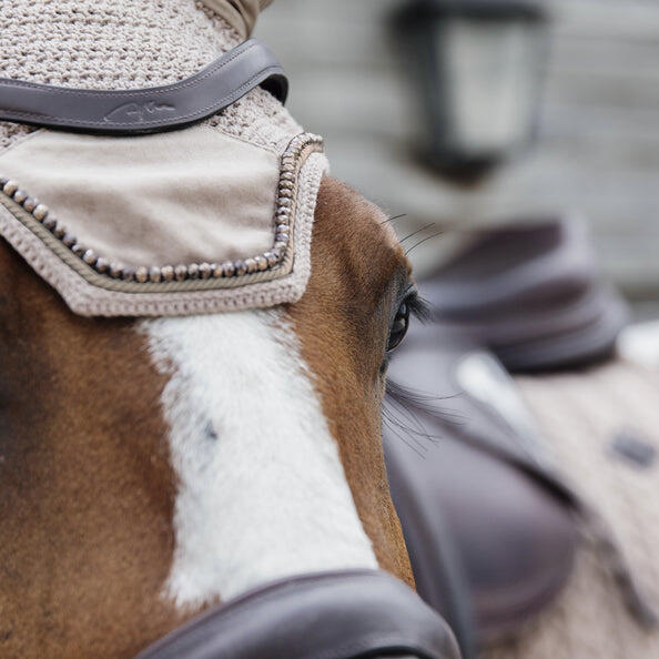 Wellington Oornetje - Velvet Pearls - Marine - Voor Paard 5/5