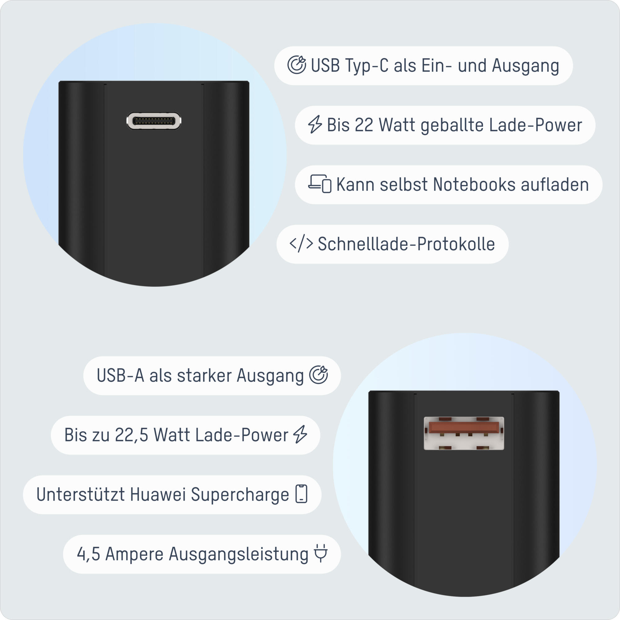 Powerbank 20000 mAh PB222PD schwarz 4/7